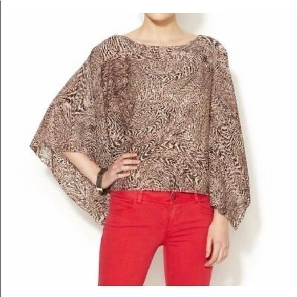 Alice + Olivia Selena Wide Sleeve Blouse Batwing - Picture 1 of 8